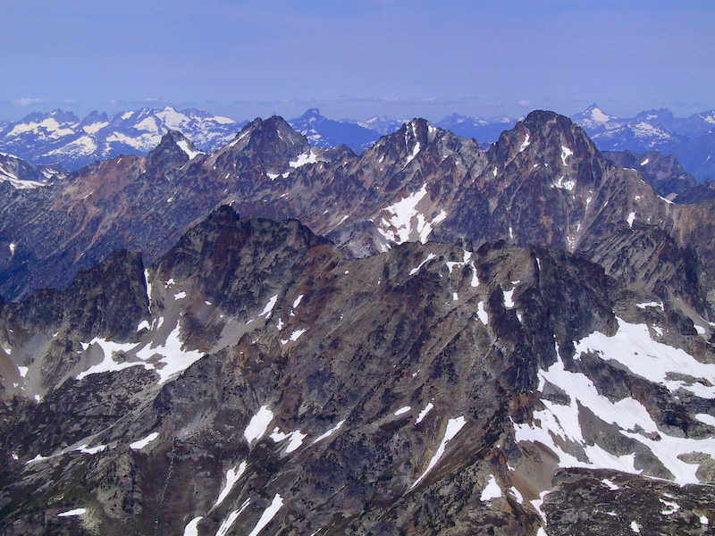 Mount Arriva And The Ragged Ridge From The Summit Of Black Peak